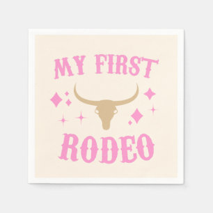 Pink My First Rodeo Cowgirl 1st First Birthday Napkin
