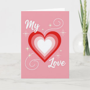 Pink My Love Heart Card