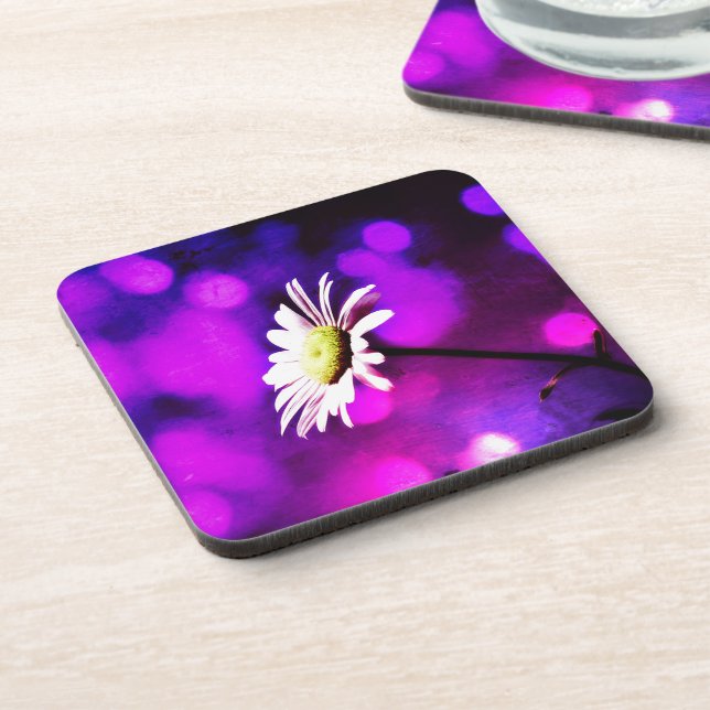 Pink N Amethyst Daisy Coaster (Left Side)