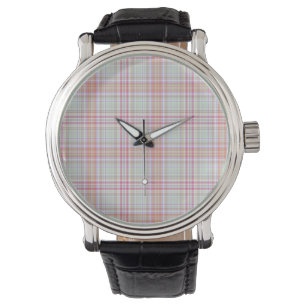 Pink 'n Green Geometric Plaid Watch