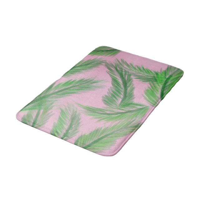 pink n' Palms bath mat (Angled)