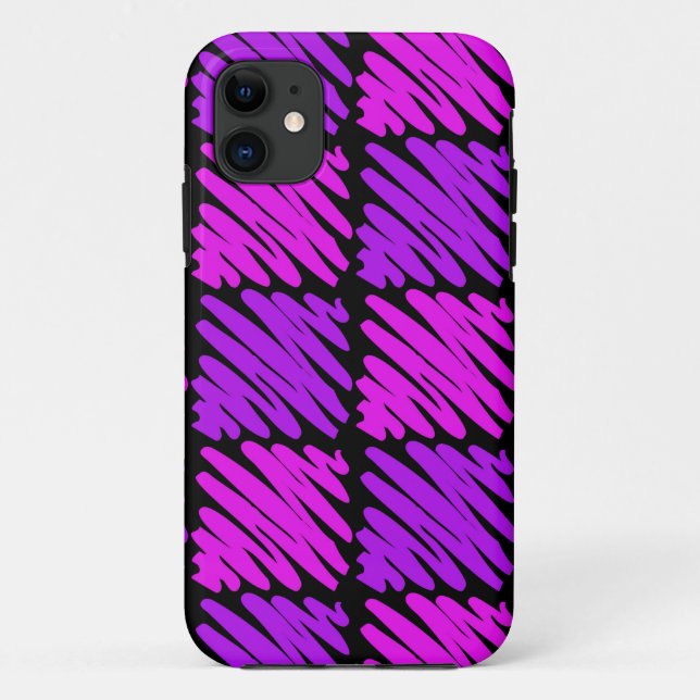 Pink-n-Purple Squiggles Case-Mate iPhone Case (Back)