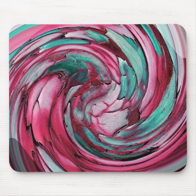 Pink N Teal Abstract Dolphin Art Mouse Pad (Front)