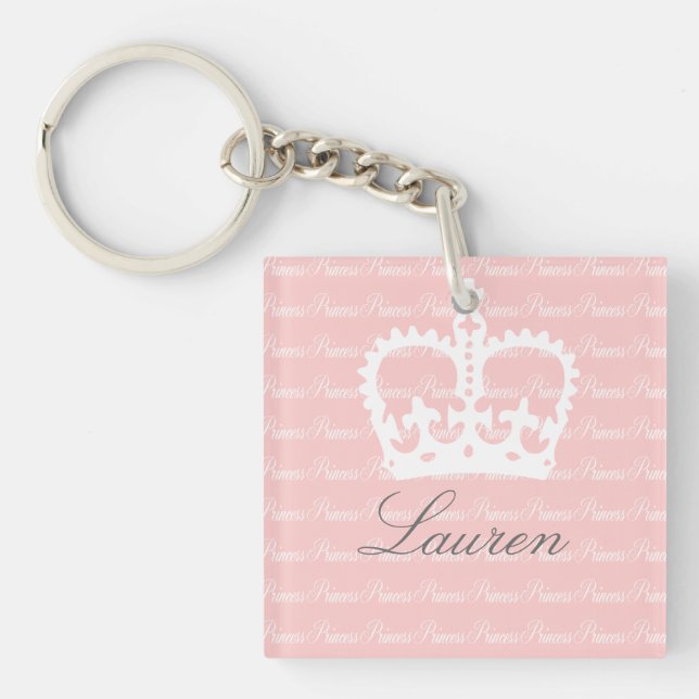 Pink-n-White Princess Key Ring (Front)