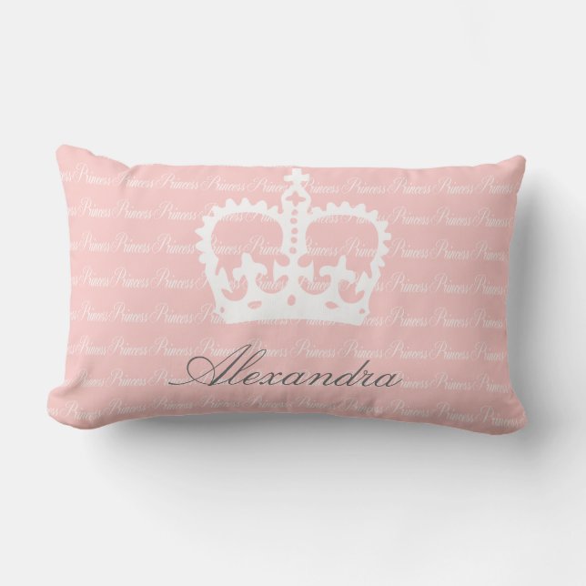 Pink-n-White Princess Lumbar Cushion (Front)