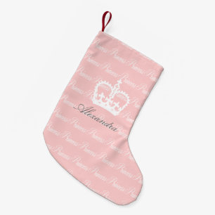 Pink-n-White Princess Small Christmas Stocking