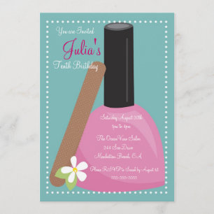 Pink Nail Polish Birthday Invite