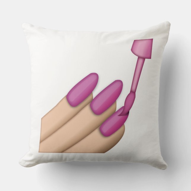 Pink Nail Polish - Emoji Cushion (Front)