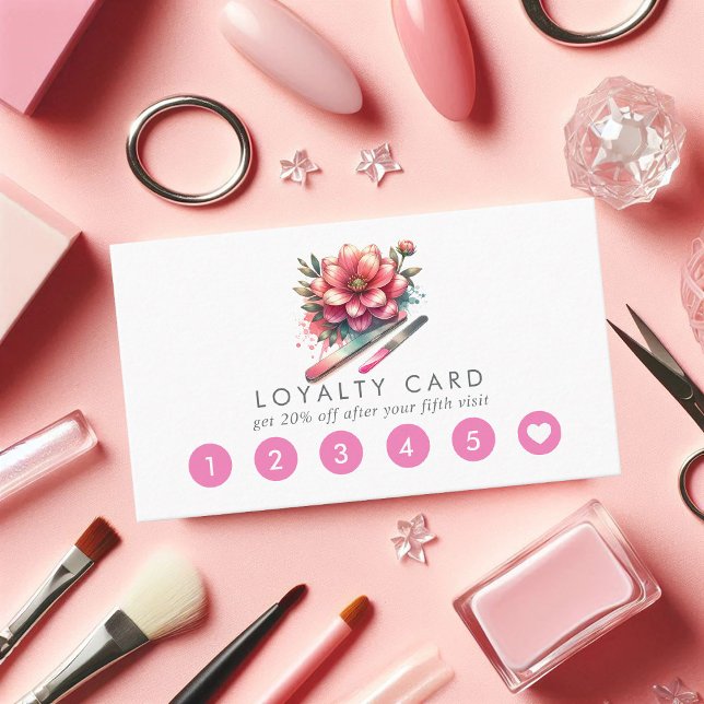 Pink Nail Salon Loyalty Card (Pink Nail Salon Loyalty Card)