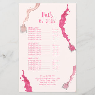 Pink Nail Salon QR Code Services Marketing Flyer