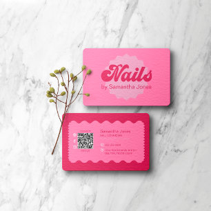 Pink Nails Drips QR Code Business Card