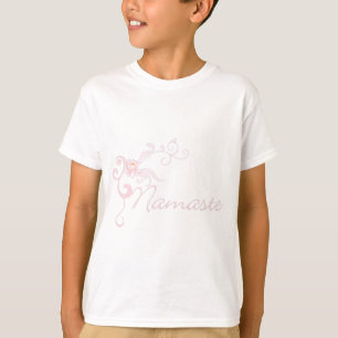 Pink Namaste with scrolls and swirls T-Shirt