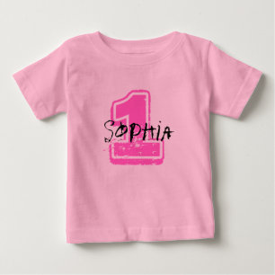 Pink Name and Age Birthday T-shirt