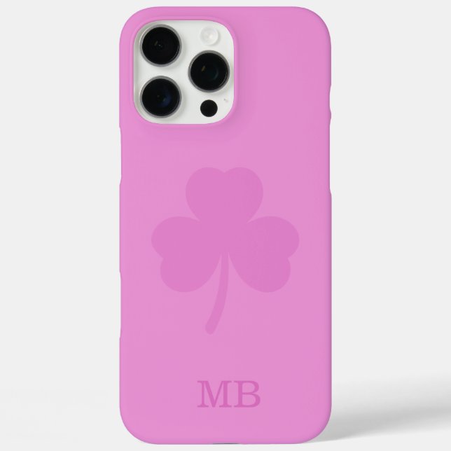 pink name initials monogram iphone 16 pro max case (Back)
