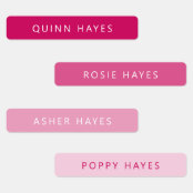 Pink Name Labels