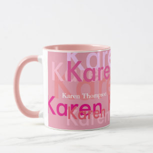 pink name modern, cool & personalised mug