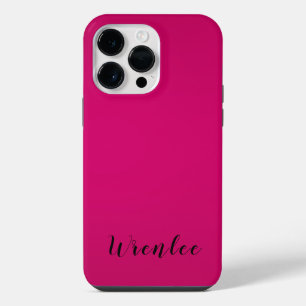 Pink Name Modern Minimalist Elegant Simple iPhone 14 Pro Max Case