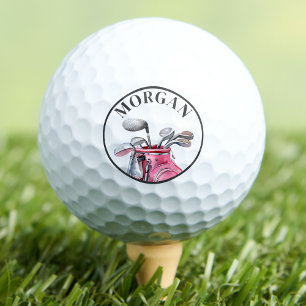Pink Name Monogram Golf Balls