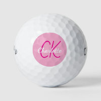 Pink name monogram initials
