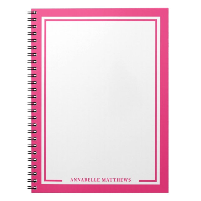 Pink Name Monogram Notebook (Front)