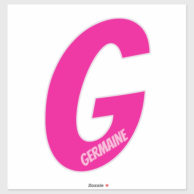 Pink Name Sticker with Initial G (Sheet)