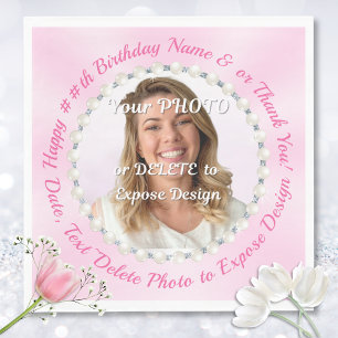 Pink Napkins Paper. Custom Napkins with PHOTO