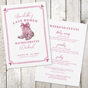 Pink Nash Bash Last Rodeo Bachelorette Party Invitation