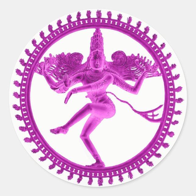 Pink Nataraja Classic Round Sticker (Front)