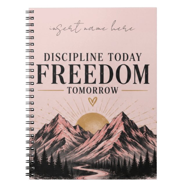 Pink Nature Motivational Journal Notebook (Front)