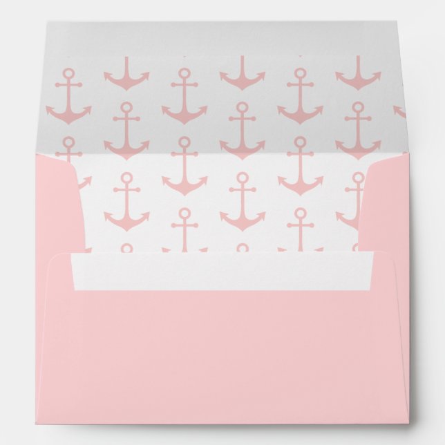 pink nautical anchors pattern envelope (Back (Bottom))