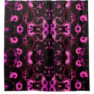 Pink Nautilus fossil shell pattern Shower Curtain