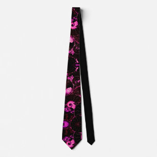 Pink Nautilus fossil shell pattern  Tie