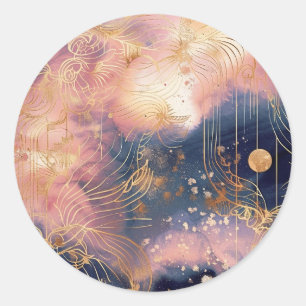Pink Navy and Gold Celestial Envelope Seals