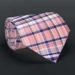 Pink Navy Blue White Preppy Madras Plaid Tie<br><div class="desc">Shades of Pink,  Navy Blue and White Preppy Madras Style Plaid Pattern   ===========

 2015 ©FantabulousPatterns All rights reserved</div>