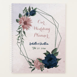 pink & navy flowers botanical wedding planner