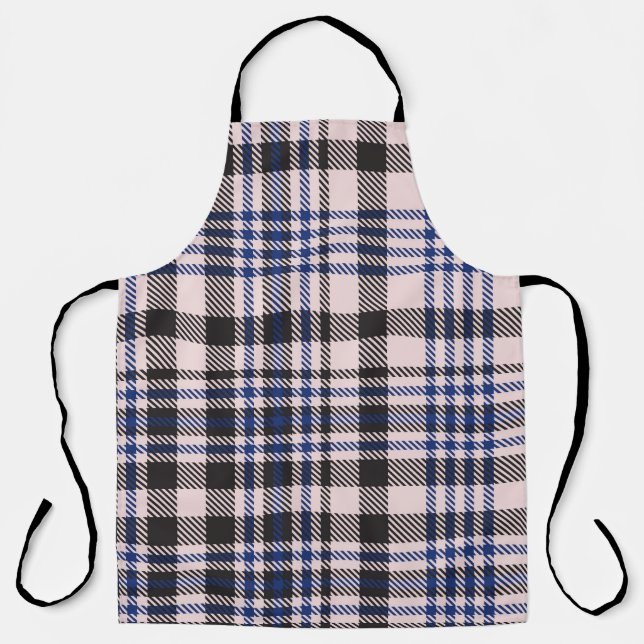 Pink Navy Glen Plaid textured seamless patternabst Apron (Front)