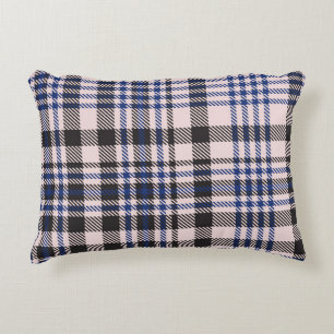 Pink Navy Glen Plaid textured seamless patternabst Decorative Cushion