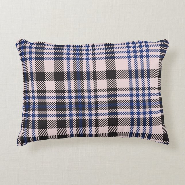 Pink Navy Glen Plaid textured seamless patternabst Decorative Cushion (Front)