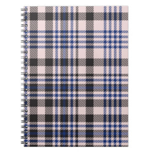 Pink Navy Glen Plaid textured seamless patternabst Notebook
