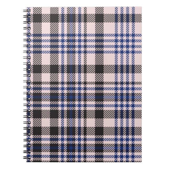 Pink Navy Glen Plaid textured seamless patternabst Notebook (Front)