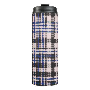 Pink Navy Glen Plaid textured seamless patternabst Thermal Tumbler