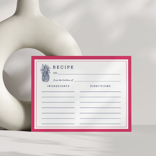 Pink & Navy Pineapple Recipe Card (Creator Uploaded)