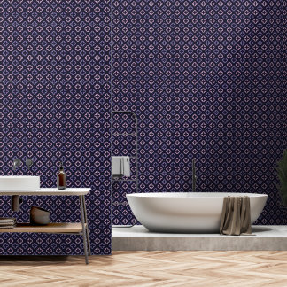 Pink Navy Quatrefoil Colour Peel & Stick Removable Wallpaper