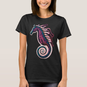 Pink Navy Seahorse for the Horse Girlies T-Shirt