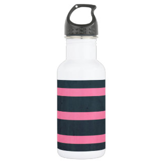 pink & navy stripes 532 ml water bottle