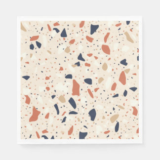 Pink Navy Terrazzo Effect Napkin
