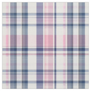 Pink Navy White Preppy Madras Style Plaid Sz6#3 Fabric