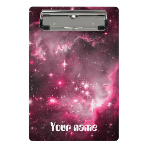 Pink nebula galaxy mini clipboard
