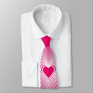 Pink Neck Tie with Hearts