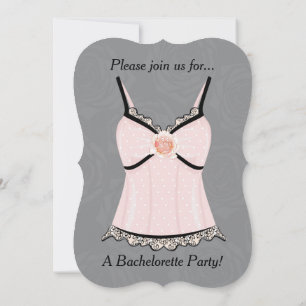 Pink Negligee Bachelorette Party Invitation